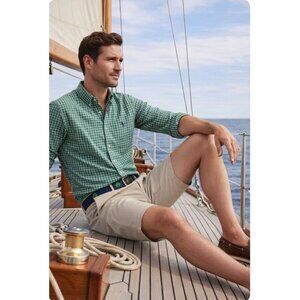 Ralph Lauren Yarmouth Mens Green Check Button Down Shirt 16.5 34/35 Cotton